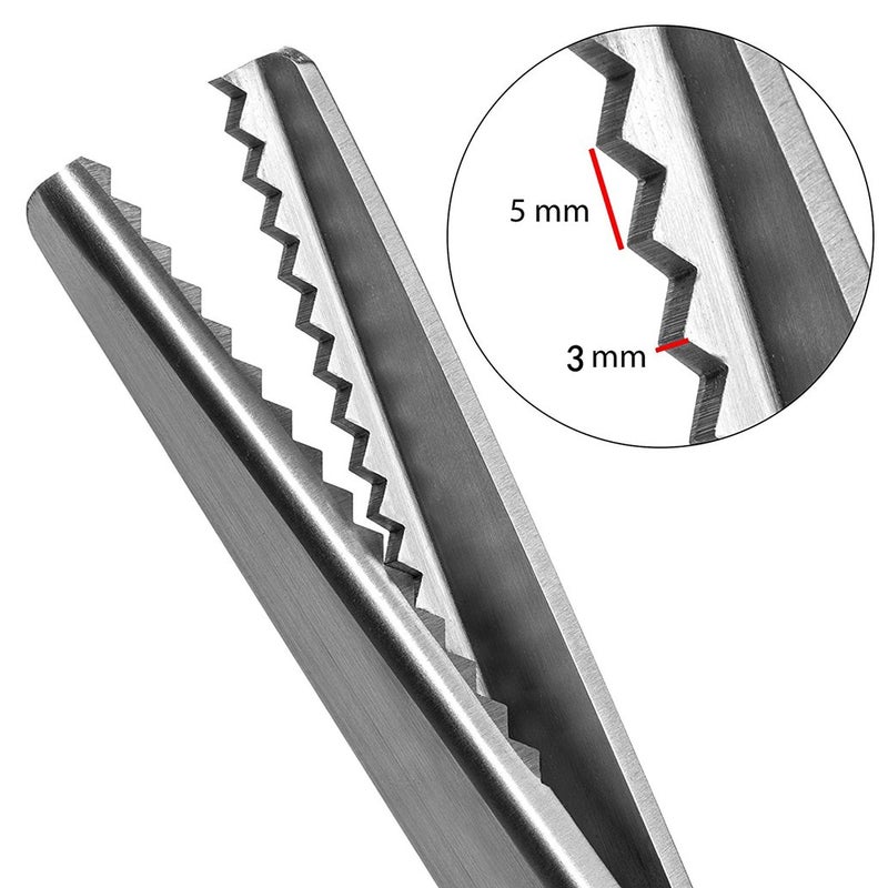 BlueSnail Stainless Steel Pinking Shears Comfort Grip Handled Professional Fabric Crafts Dressmaking Zig Zag Cut Scissors Sewing Scissors(9", Serrated, Black) - Image 2